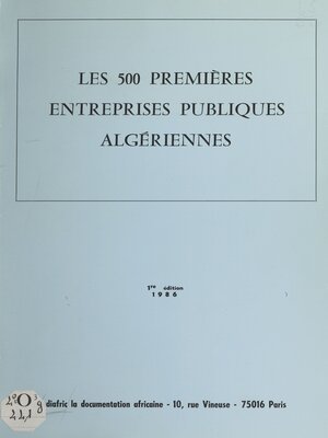 cover image of Les 500 premières entreprises publiques algériennes